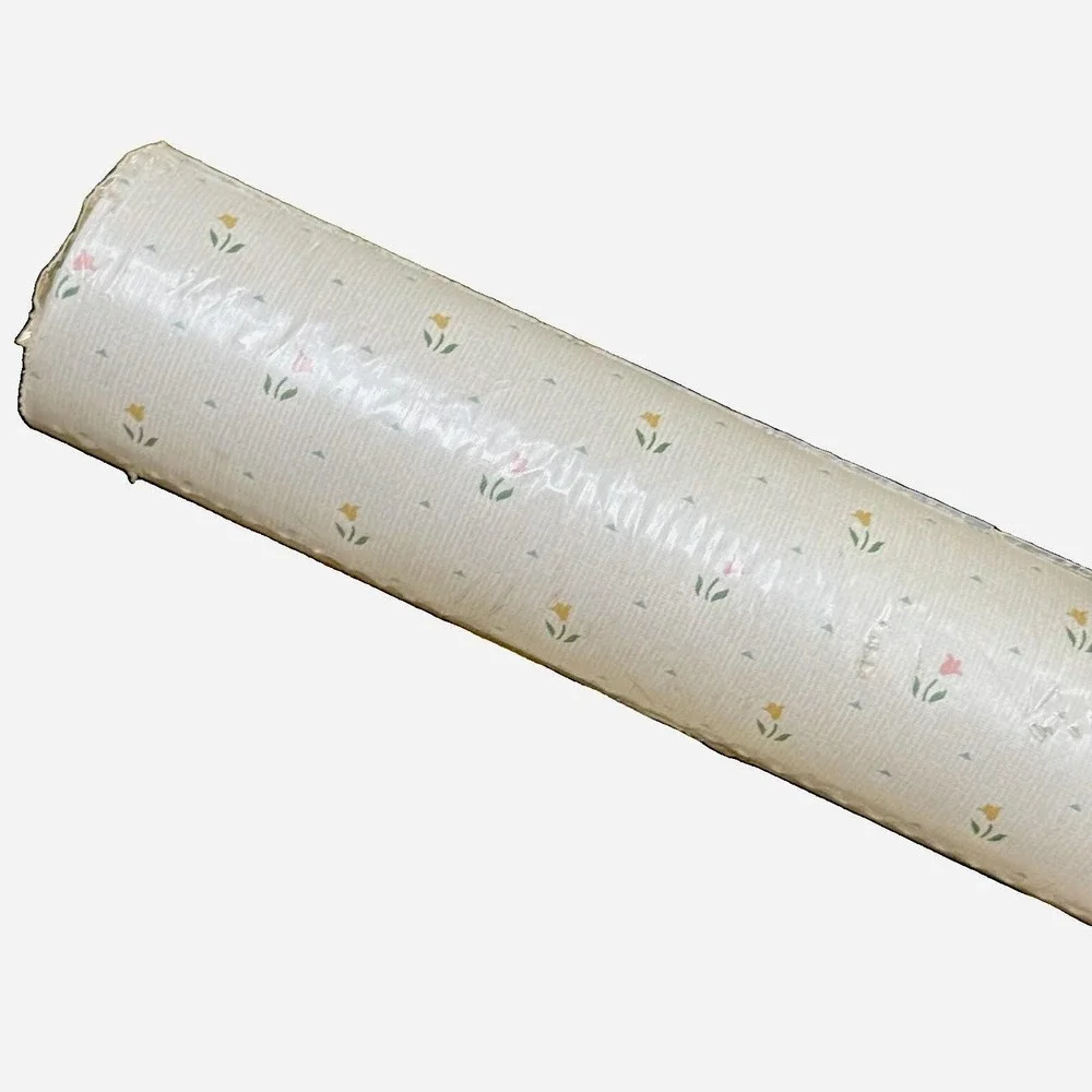 Vintage Borden Pre Pasted Vinyl Wallpaper 1 Roll Tiny Floral 55.4 Sq Ft NOS